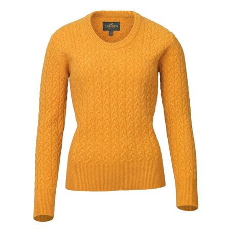 Laksen Women's Burleigh Cable Knit Men long-sleeved sweaters Yellow XL