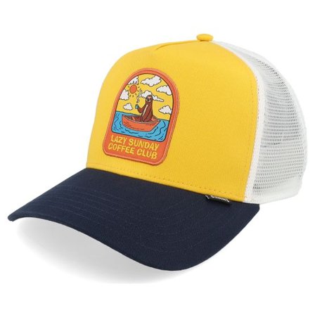 Djinns - Gul trucker Keps - Hft Cap Sunday Sloth Mustard/Navy A-Frame Trucker @ Hatstore