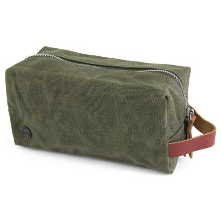 Trousse de toilette en toile cirée vert olive Finch pour hommes - Trousses de toilette