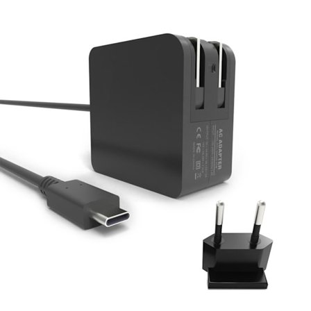 Veggadapter EU-plugg 45W USB-C Type-C strømadapter for Steamdeck spillkonsoll
