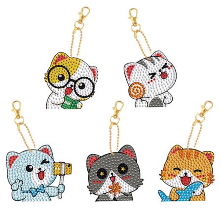 Firkløver DIY diamantmaleri nøkkelring vann diamant pa