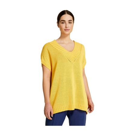 Marina Rinaldi V-neck Strik Gul, Dame Striktrøjer