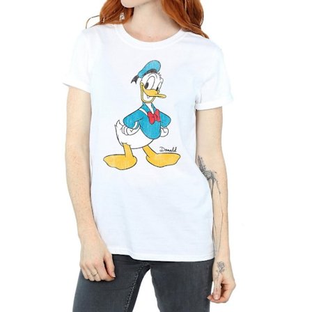 Disney Womens/Ladies Classic Donald Duck Cotton Boyfriend T-Shi