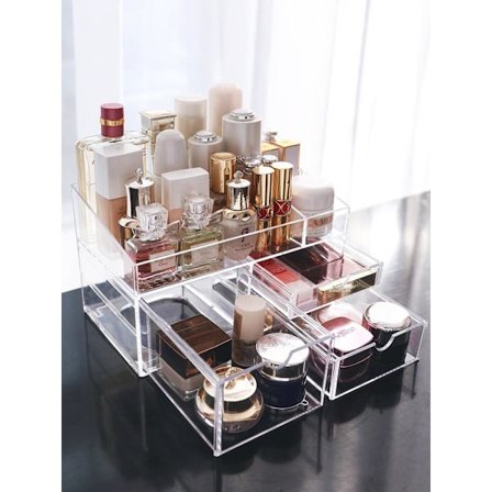 Plastlåda Makeup Organizer Smink Förvaring Kista Tillbehör Behållare Reparation Kista Makeup Borste Organizer Hållare Kista