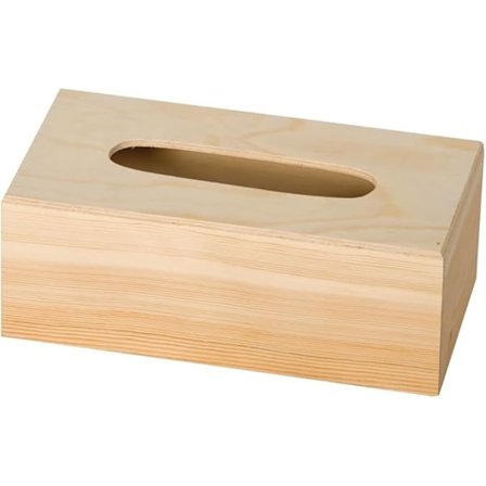 Servettlåda med botten, trä, beige, 25 x 13 x 9 cm