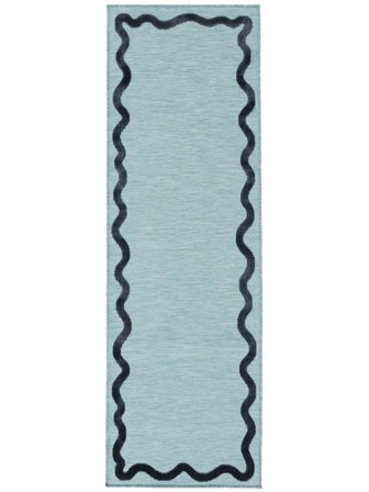 Vaskbart Innendørs-/Utendørstepper Svirla Turquoise Gangteppe Lite Oeko-Tex