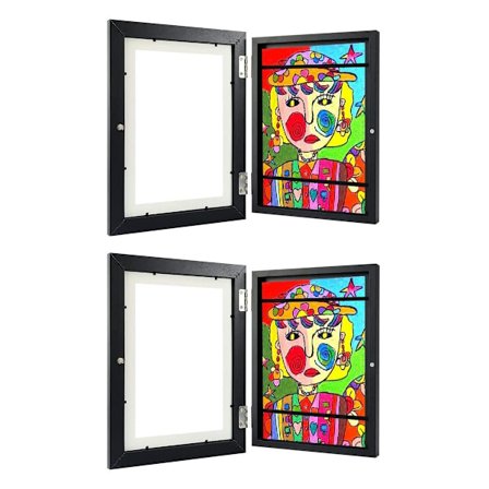 2 kpl lasten piirustusten kehyksiä - Etuaukko lasten taidekehykset - A4 valokuvakehys lapsille vaihdettavaksi - Säilytys kehykset näyttöön