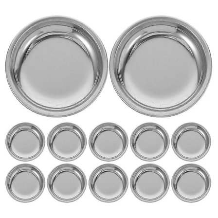 12 stk Runde Teposefade Rustfrit Stål Holder Til Hjemmekontor Brug Forebyg Dryp Med Elegant Stil Sølv 6.30X6.30X0.80CM