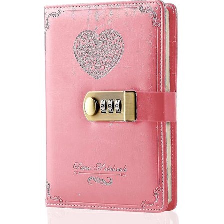 Dagbok med Lås för Flickor - Läderlösenordslås Journal Söt Hemlig Dagbok Anteckningsbok med Kombinationslås för Kvinnor Vuxna B6