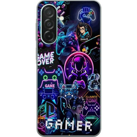 Kompatibelt Mobilskal till Samsung Samsung Galaxy A26 Neon Gamer Collage med Konsoler Headset och Gaming Vibes