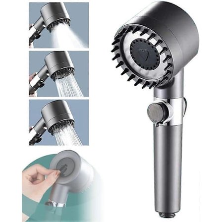 Tysk Multifunktionell Massage Dusch - Högtryck 3-Läges Handdusch, Tysk Massage Multifunktionell En-Knappsjustering Högtryck