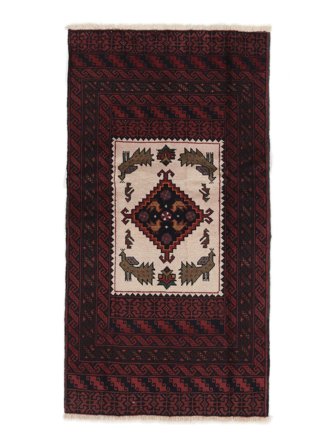 95X180 Alfombra Oriental Belouch Negro/Marrón (Lana, Persia/Irán)