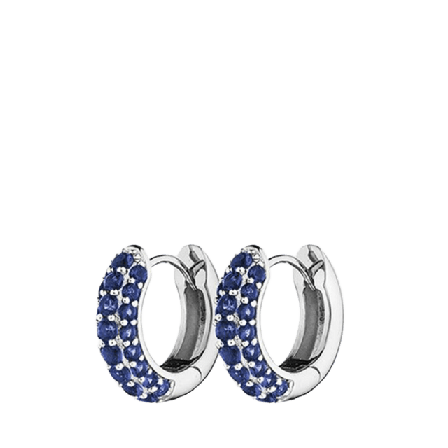 Charlotte Bonde STHLM Timeless Tiny Hoops Blue Spinel Örhängen Dam Silver ONESIZE