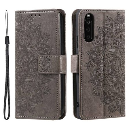 SKALO Sony Xperia 10 VI Mandala Flip Cover - Grå