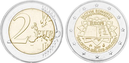 Belgien 2007 - Rom-traktaten - 2 euro mønt