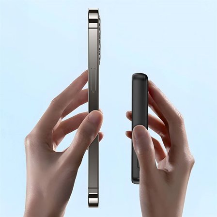 Dudao Powerbank med stativ 10000mAh 20W USB, USB-C og MagSafe - Svart