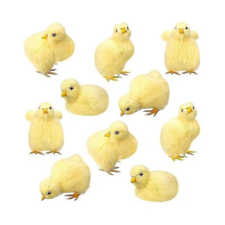 10 stk. Påske Baby Kyllinger Mini Kylling Kosedyr Liten Kvitrende Kylling Plysj Realistisk Dyr-AM