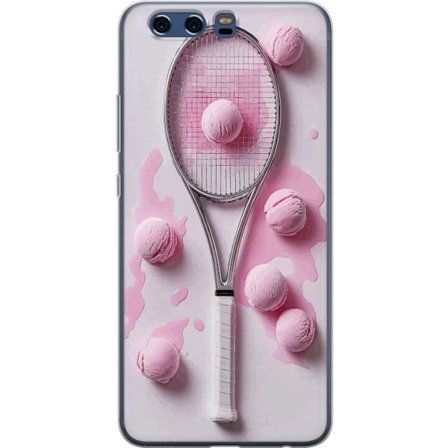Kompatibel Mobilcover til Huawei Huawei P10 Rosa glaskugler og tennisketsjer i et kreativt stillbillede med legende popfølelse og moderne design, der