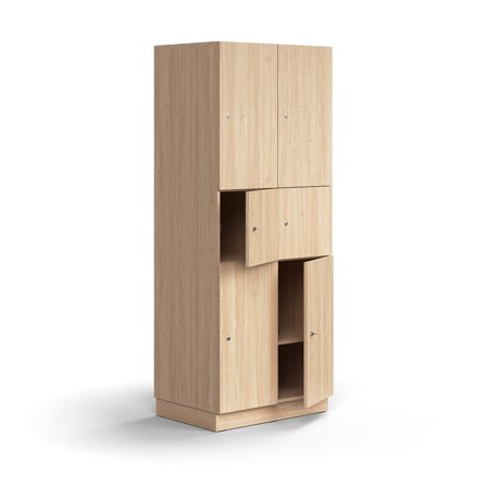 Schließfachschrank QBUS, 2025x800x570 mm, Eiche