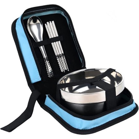 Udendørs Rustfrit Stål Bestik Camping Bestik Foldbare Spisepinde Ske