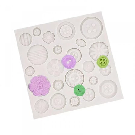 Knapp Fondant Silikonform For DIY Sjokolade Godteri Pudding Cupcake Kake Topper Dekorasjon Desserter Gelé, Hvit