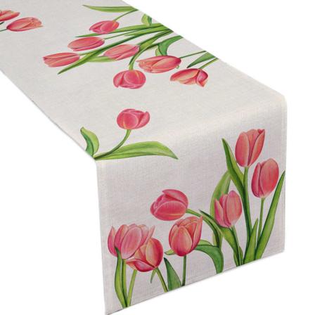 Floral Kjøkken Vanntett Dekorativ duk Polyester Pongee Bordflagg
