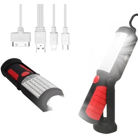 LED Energisparende Lommelykt, Kraftig Oppladbar Arbeidslampe, Magnetisk Base Sklisikker Følelse