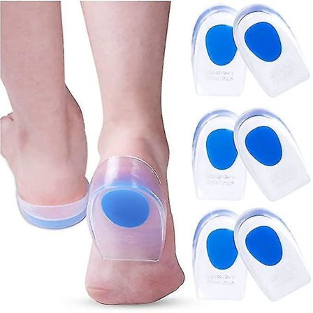 3 Pair Gel Heel Cups Plantar Fasciitis Inserts - Silicone Gel Heel Pads For Heel Pain, Bone Spur & A