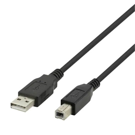 Deltaco USB 2.0 Cable, Type A - Type B, 1m - Black