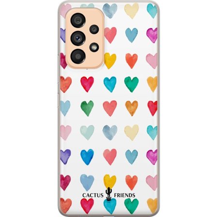 Yhteensopiva Puhelinkuori Samsung Samsung Galaxy A53 5G Cactus and Friends - Watercolor Love Grid
