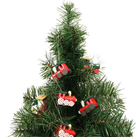 Träleksakståg Julgranspynt Festlig Semesterhängande Dekoration Tåg Leksak