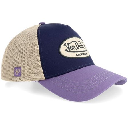 Von Dutch - Blå trucker Keps - Oval Patch Terry White/Purple A-Frame Trucker @ Hatstore