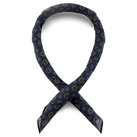 Foulard in cotone con motivo a quadrifoglio blu scuro per uomini - Fazzoletto da collo (foulard)
