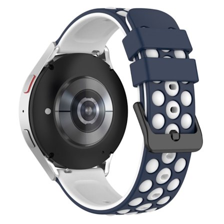 22 mm Huawei Watch GT 3 Pro 46 mm / Garmin Venu 2 dubbelfärgat klockarmband i silikon - Midnattsblå Vit