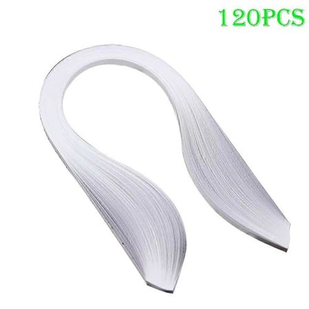 120 stk. 5 mm Hvit DIY Papirbretting Papirkunst Quilling Origami Materiale