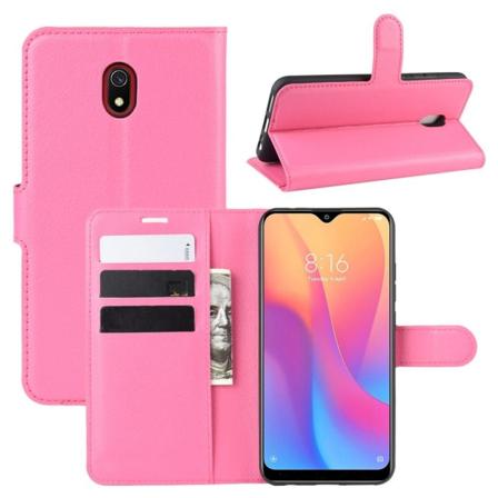 Xiaomi Redmi 8A - Litchi Plånboksfodral - Rosa Rosa