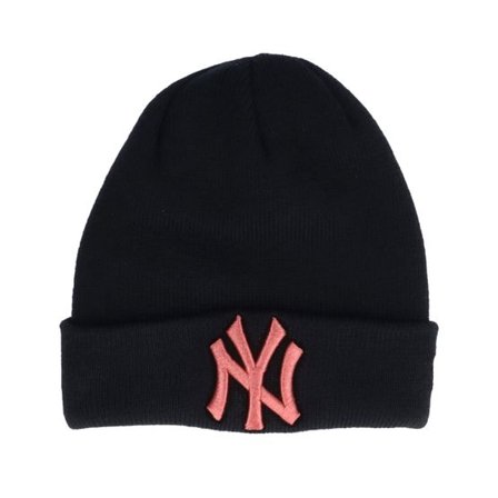 New Era - MLB Rosa cuff Beanie - Kids New York Yankees Toddler League Essential Knit Black/Pink Cuff @ Hatstore