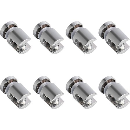 Lasihyllyn pidike, 8 kpl säädettävä lasihyllyn kiinnike kiillotettu kromi sinkkiseos lasipidikkeet tukee sylinterimäinen yksipuolinen asennustuki