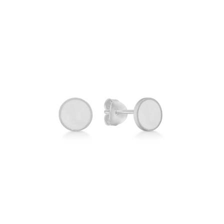 Frk. Lisberg, Dot earrings white silver Grijs, Dames, Maat:ONE Size