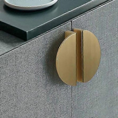 2-pakning Halvmåneformede Skuffehåndtak Gull Messing Skuffetrekk For Kjøkken Soverom Skapdør Møbler Aluminium Skuffehåndtak