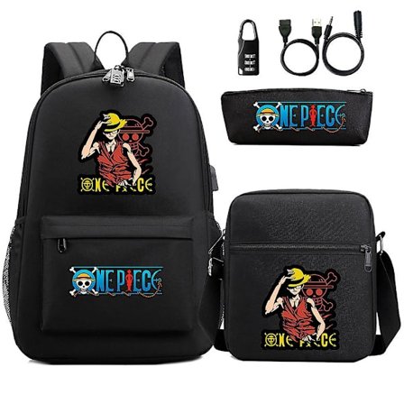 Luffy skolväska - Vattentät rese-USB-stöldskyddad ryggsäck för kvinnor och män - Laptop resväska med utomhussporter Mochilas hög kvalitet