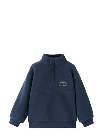 Polar Fleece Fabric Sweatshirt Navy Mango