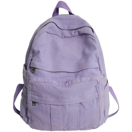 Canvas Ryggsäck Estetisk Ryggsäck för Kvinnor Män Laptop Ryggsäck lila Vintage Rese Ryggsäck Lila Ryggsäck