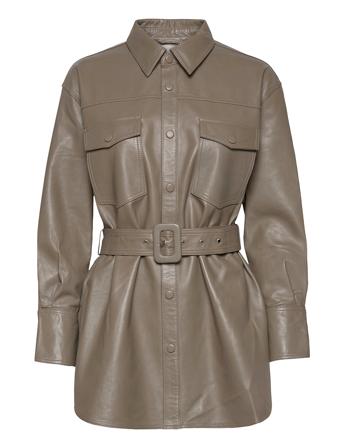 Paso Belted Shirt Grey Just Female