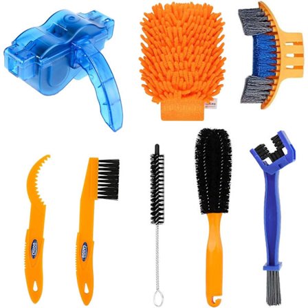 8-delad cykelrengöringsverktygssats för cykelkedja, däck, kedjehjul och C