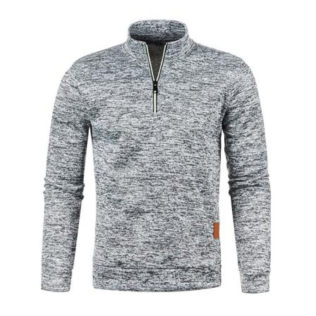 Män Ståkrage Dragkedja Stickade Sweatshirts Enfärgad Pullover