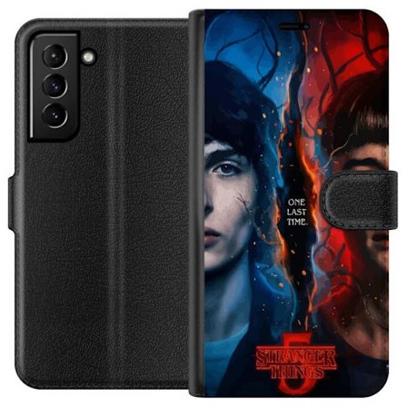 Kompatibelt Plånboksfodral till Samsung Samsung Galaxy S21+ 5G Stranger Things inspirerad poster med två ansikten, eld och is, dramatisk science fic