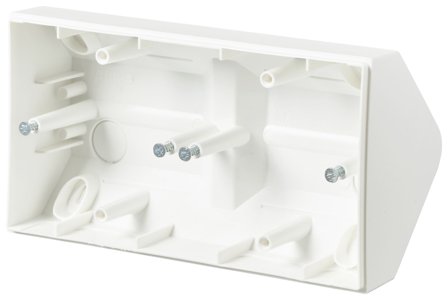 ABB 1722H-884 Hörnbox 2-fack, vit, Strömbrytare & vägguttag