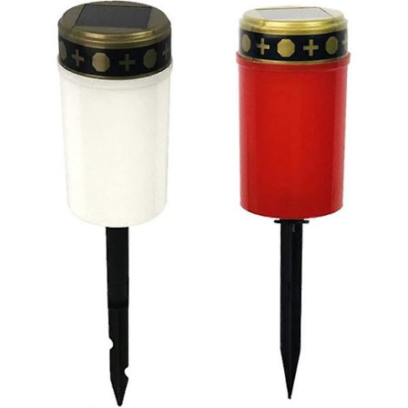 4 st Utomhus Solcellslampor Dekorativa Vattentäta Solcellsljus Landskapsbelysning Gård Gravljus Minnesljus Vita