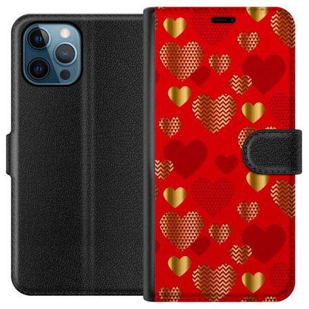 Kompatibelt Lommeboketui til Apple Apple iPhone 12 Pro GoldenHearts